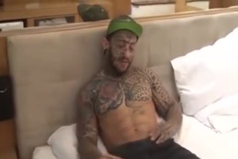 bizarre Tatted twink slam