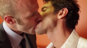 TheGayOffice: Inked Cal Parker blond sucking cock porn