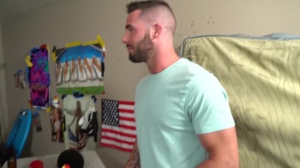 DickDorm - Brandon Evans showing black cock