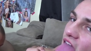 DickDorm - Muscled jock blowjob cum