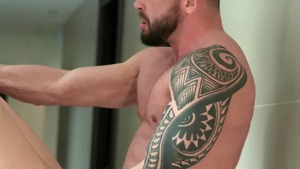 Gods Of Men - Tattooed riding big dick in shower