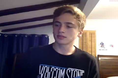 Blond teen Cums On sex toy And Licks his sperm - Chaturbate