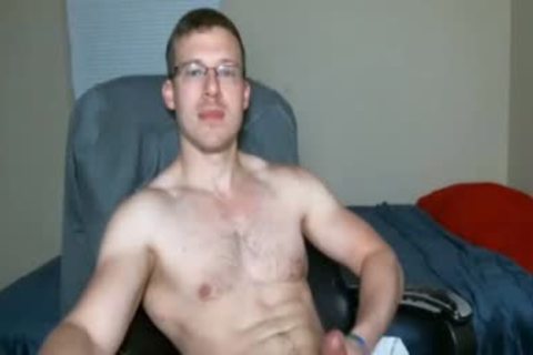 lad With Glasses wanking On cam