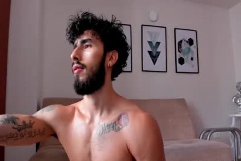 cute Muscled lad Shaking His penis In Live