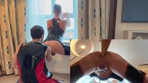 Brett Tyler & Caged snatch lad - Window Fisting