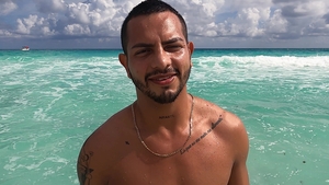 Latin Leche: Toned Antuan's Tease in Short Shorts on Beach